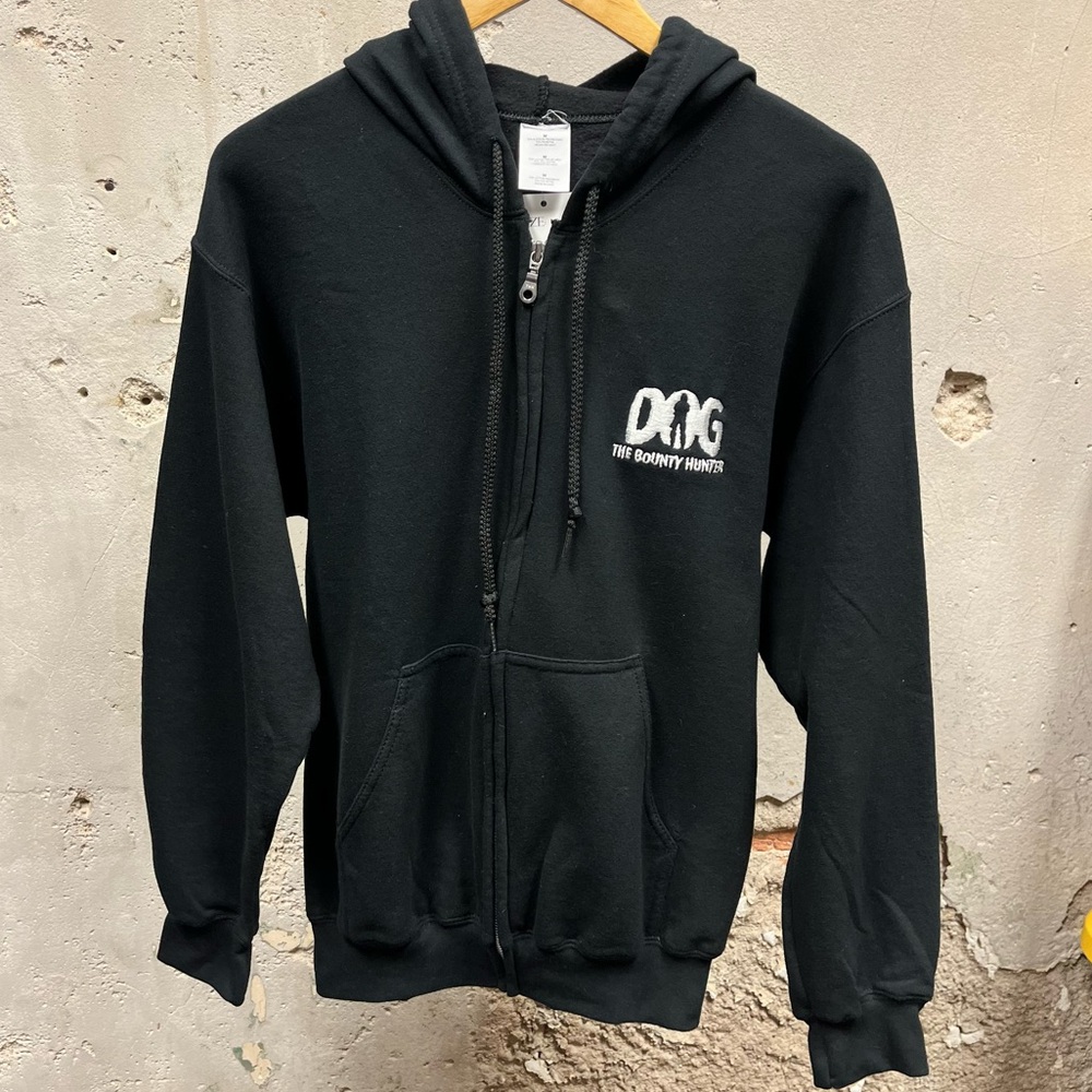 Dog The Bounty Hunter Black Fleece Full Zip Embroidered Logo Hoodie A&E Promo M